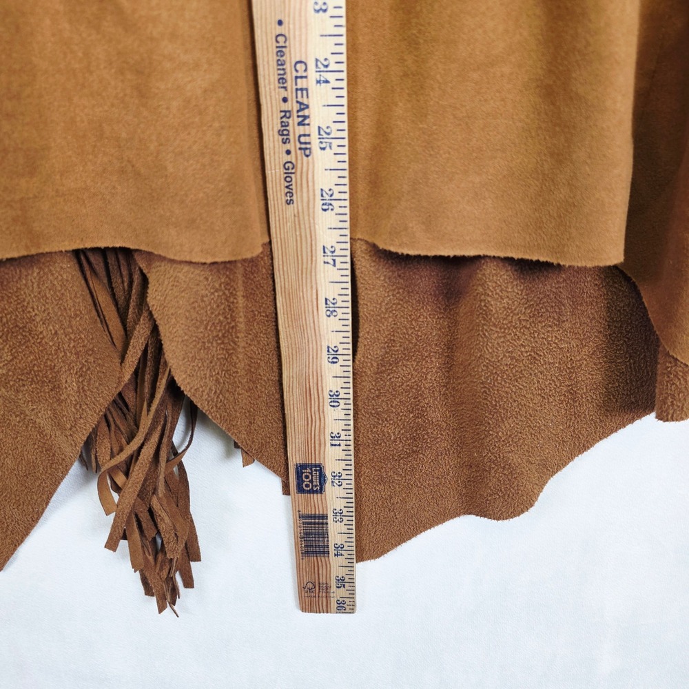 BAJEE COLLECTION Faux Suede Fringe Jacket Womens L Western Boho Festival Y2K - Picture 9 of 15